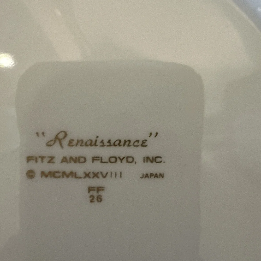 Fitz & Floyd Bread and Butter Plate Renaissance Peach Pink Gold Trim 6.5